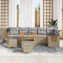 Havesofa Sæt med pude 11 pcs Beige og lys grå polyrattan