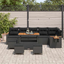 Havesofa Sæt med pude 12 pcs Sort polyrattan