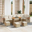 Havesofa Sæt med pude 12 pcs Beige og creme polyrattan