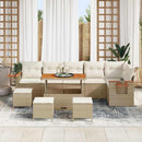 Havesofa Sæt med pude 12 pcs Beige og creme polyrattan