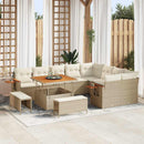 Havesofa Sæt med pude 13 pcs Beige og creme polyrattan