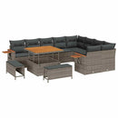 Havesofa Sæt med pude 13 pcs Grå polyrattan