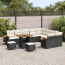 Havesofa Sæt med pude 13 pcs Sort og Cream polyrattan