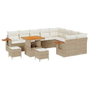 Havesofa Sæt med pude 13 pcs Beige og creme polyrattan
