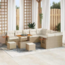 Havesofa Sæt med pude 13 pcs Beige og creme polyrattan