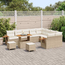 Havesofa Sæt med pude 13 pcs Beige og creme polyrattan