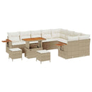 Havesofa Sæt med pude 13 pcs Beige og creme polyrattan