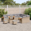 Havesofa Sæt med pude 13 pcs Beige og lys grå polyrattan
