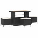 Havesofa Sæt med pude 14 pcs Sort og Cream polyrattan