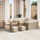 Havesofa Sæt med pude 14 pcs Beige og creme polyrattan