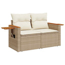 Havesofa Sæt med pude 17 pcs Beige og creme polyrattan