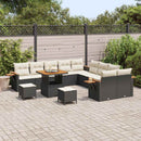Havesofa Sæt med pude 17 pcs Sort og Cream polyrattan