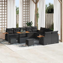 Havesofa Sæt med pude 17 pcs Sort polyrattan