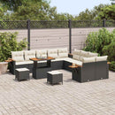 Havesofa Sæt med pude 17 pcs Sort og Cream polyrattan