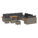 Havesofa Sæt med pude 17 pcs Grå polyrattan