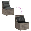 Havesofa Sæt med pude 17 pcs Grå polyrattan