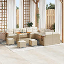 Havesofa Sæt med pude 18 pcs Beige og creme polyrattan