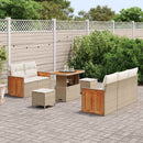 Havesofa Sæt med pude 10 pcs Beige og creme polyrattan