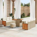 Havesofa Sæt med pude 11 pcs Beige og creme polyrattan
