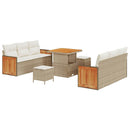 Havesofa Sæt med pude 11 pcs Beige og creme polyrattan