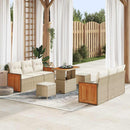 Havesofa Sæt med pude 11 pcs Beige og creme polyrattan