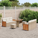 Havesofa Sæt med pude 11 pcs Beige og creme polyrattan