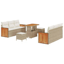 Havesofa Sæt med pude 11 pcs Beige og creme polyrattan
