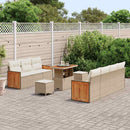 Havesofa Sæt med pude 13 pcs Beige og creme polyrattan