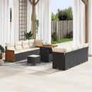 Havesofa Sæt med pude 12 pcs Sort og Cream polyrattan