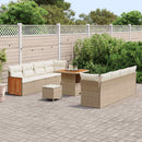Havesofa Sæt med pude 12 pcs Beige og creme polyrattan