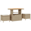 Havesofa Sæt med pude 12 pcs Beige og creme polyrattan