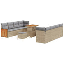 Havesofa Sæt med pude 12 pcs Beige og lys grå polyrattan