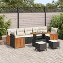 Havesofa Sæt med pude 13 pcs Sort og Cream polyrattan