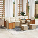 Havesofa Sæt med pude 13 pcs Beige og creme polyrattan