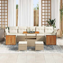 Havesofa Sæt med pude 13 pcs Beige og creme polyrattan