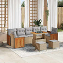Havesofa Sæt med pude 13 pcs Beige og lys grå polyrattan