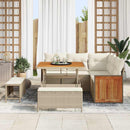 Havesofa Sæt med pude 9 pcs Beige og creme polyrattan
