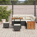 Havesofa Sæt med pude 9 pcs Sort og Cream polyrattan