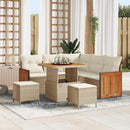 Havesofa Sæt med pude 9 pcs Beige og creme polyrattan