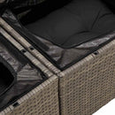 Havesofa Sæt med pude 9 pcs Grå polyrattan