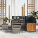 Havesofa Sæt med pude 9 pcs Grå polyrattan