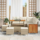 Havesofa Sæt med pude 9 pcs Beige og creme polyrattan