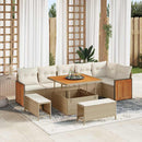 Havesofa Sæt med pude 11 pcs Beige og creme polyrattan