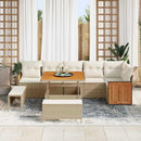 Havesofa Sæt med pude 11 pcs Beige og creme polyrattan