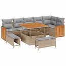 Havesofa Sæt med pude 11 pcs Beige og lys grå polyrattan