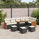 Havesofa Sæt med pude 12 pcs Sort og Cream polyrattan