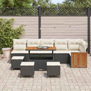 Havesofa Sæt med pude 12 pcs Sort og Cream polyrattan