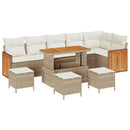 Havesofa Sæt med pude 12 pcs Beige og creme polyrattan