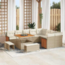 Havesofa Sæt med pude 13 pcs Beige og creme polyrattan