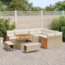 Havesofa Sæt med pude 13 pcs Beige og creme polyrattan
